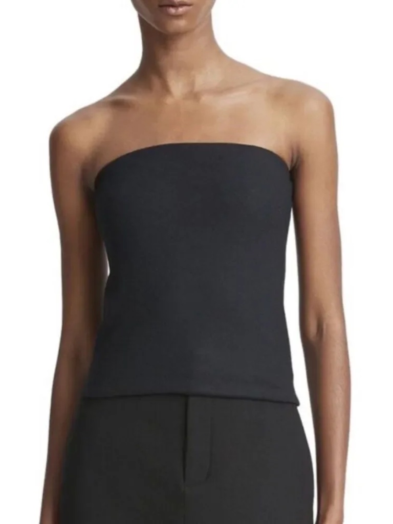 Vince Wool Blend Strapless Top Black - Size Xl - Nwt